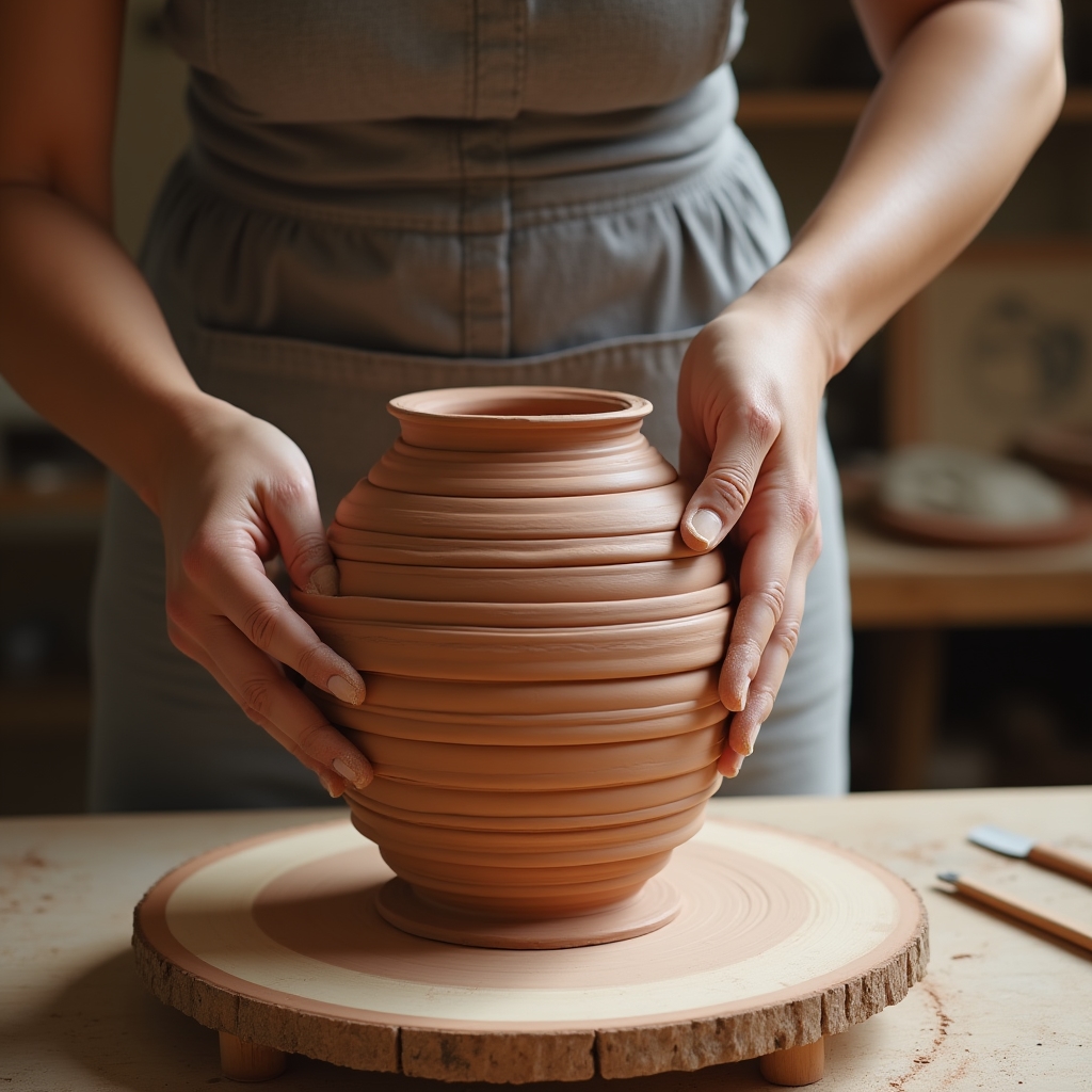 Tecnica del colombino per costruire vasi di ceramica a mano